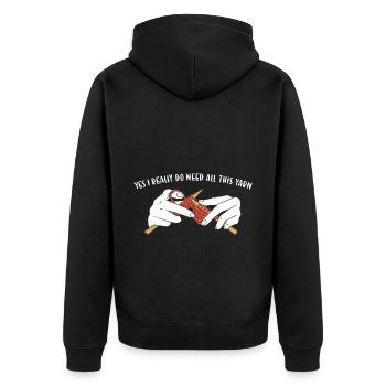Yes I Really Do Need All This Yarn Knitting - Unisex Premium Organic Zip Hoodie - black - Back - Nico (187cm)