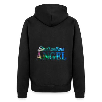 Nenn mich nicht Engel - Unisex Premium Bio Zip Hoodie - Schwarz - Hinten - Nico (187cm)