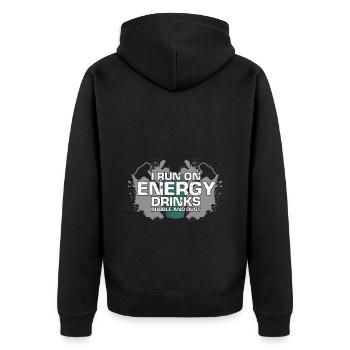 Haus Abriss Design und Haus Renovierung - Unisex Premium Bio Zip Hoodie - Schwarz - Hinten - Nico (187cm)