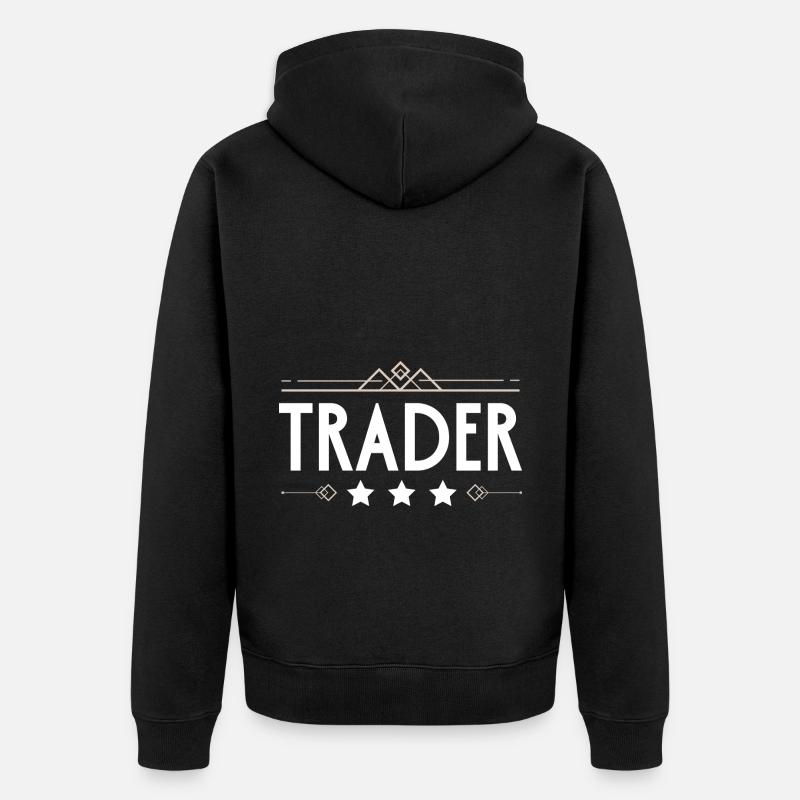 Trader Beruf - Unisex Premium Bio Zip Hoodie - Schwarz