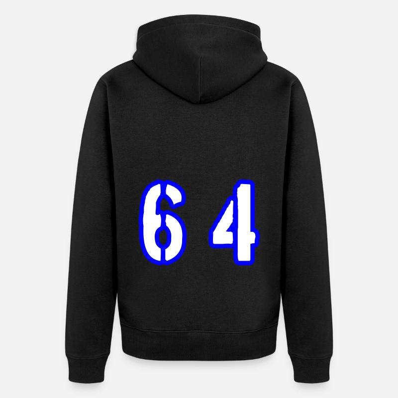 64 Symbole numérique - Veste à capuche bio Premium Unisexe - noir