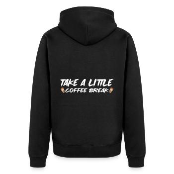Take A Little Coffee Break 4 - Unisex Premium Organic Zip Hoodie - black - Back - Nico (187cm)
