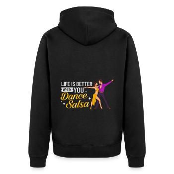 Salsa Dance Music Course Débutant Entraînement Danseur - Veste à capuche bio Premium Unisexe - noir - Dos - Nico (187cm)
