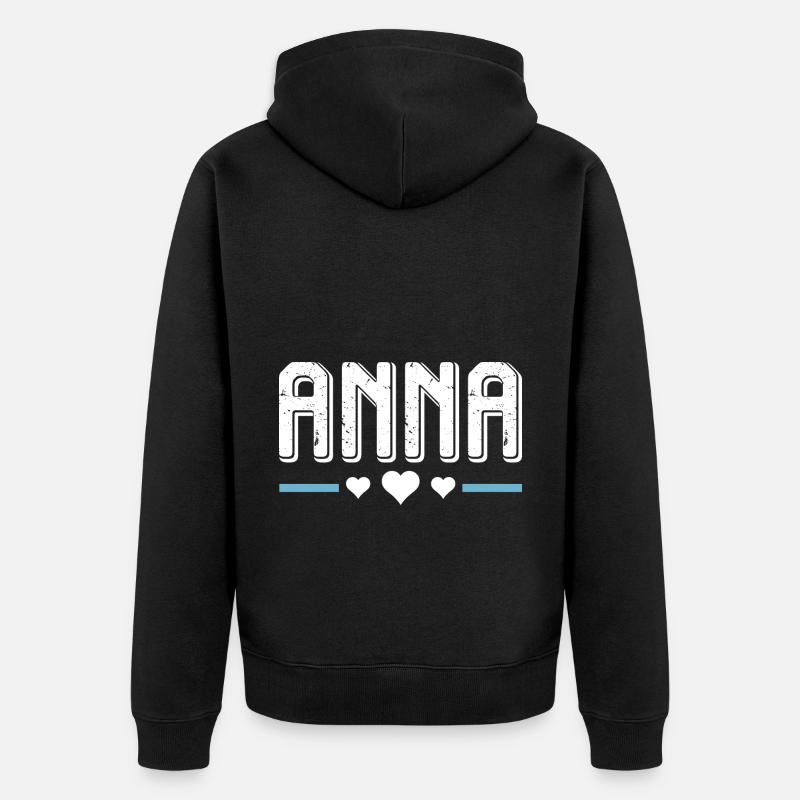 Anna - Unisex Premium Bio Zip Hoodie - Schwarz