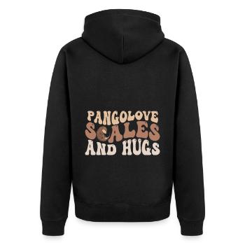 Pangolins and hugs Pangolins - Unisex Premium Organic Zip Hoodie - black - Back - Nico (187cm)