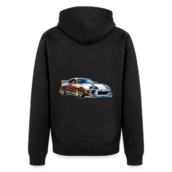 Jdm / Tuning / Turbocharger / Rims / Chiptuning - Unisex Premium Organic Zip Hoodie - black - Back - Nico (187cm)
