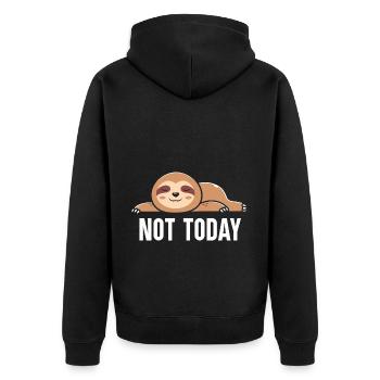 Faultierliebhaber sagt lustige faule Faultiere schlafen - Unisex Premium Bio Zip Hoodie - Schwarz - Hinten - Nico (187cm)