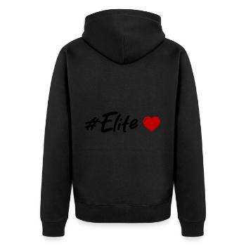Elite Heart - Unisex Premium Organic Zip Hoodie - black - Back - Nico (187cm)