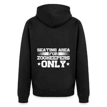 Zoowärter - Unisex Premium Bio Zip Hoodie - Schwarz - Hinten - Nico (187cm)