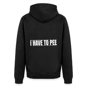 I Have To Pee 19 - Unisex Premium Organic Zip Hoodie - black - Back - Nico (187cm)
