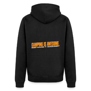 Camping Is Awesome, Beer Makes It Awesomer 4 - Unisex Premium Organic Zip Hoodie - black - Back - Nico (187cm)