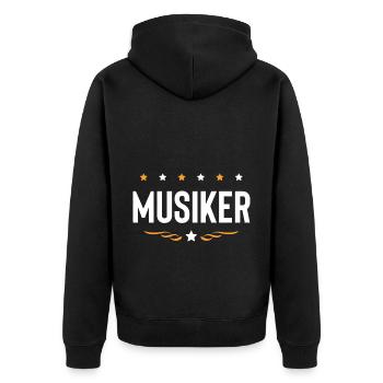 Musiker Beruf - Unisex Premium Bio Zip Hoodie - Schwarz - Hinten - Nico (187cm)