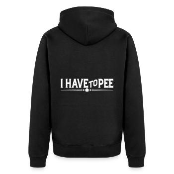 I Have To Pee 23 - Unisex Premium Organic Zip Hoodie - black - Back - Nico (187cm)