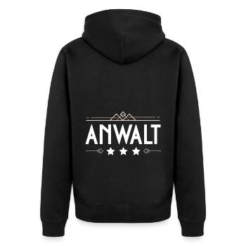 Anwalt Beruf - Unisex Premium Bio Zip Hoodie - Schwarz - Hinten - Nico (187cm)