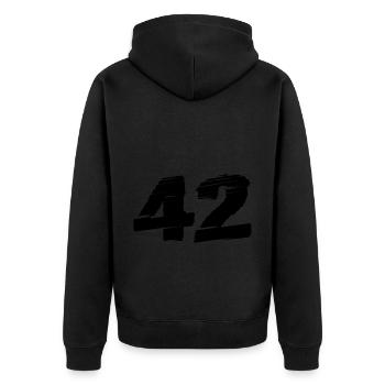 42 Maillot numéro - Veste à capuche bio Premium Unisexe - noir - Dos - Nico (187cm)