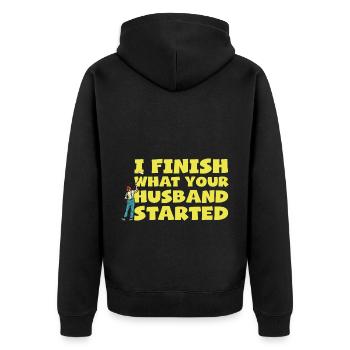 Maler und Lackierer, der Beste und Nervigste Beruf - Unisex Premium Bio Zip Hoodie - Schwarz - Hinten - Nico (187cm)