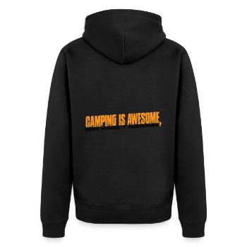 Camping is awesome, beer makes it awesomer 4 - Unisex Premium Organic Zip Hoodie - black - Back - Nico (187cm)