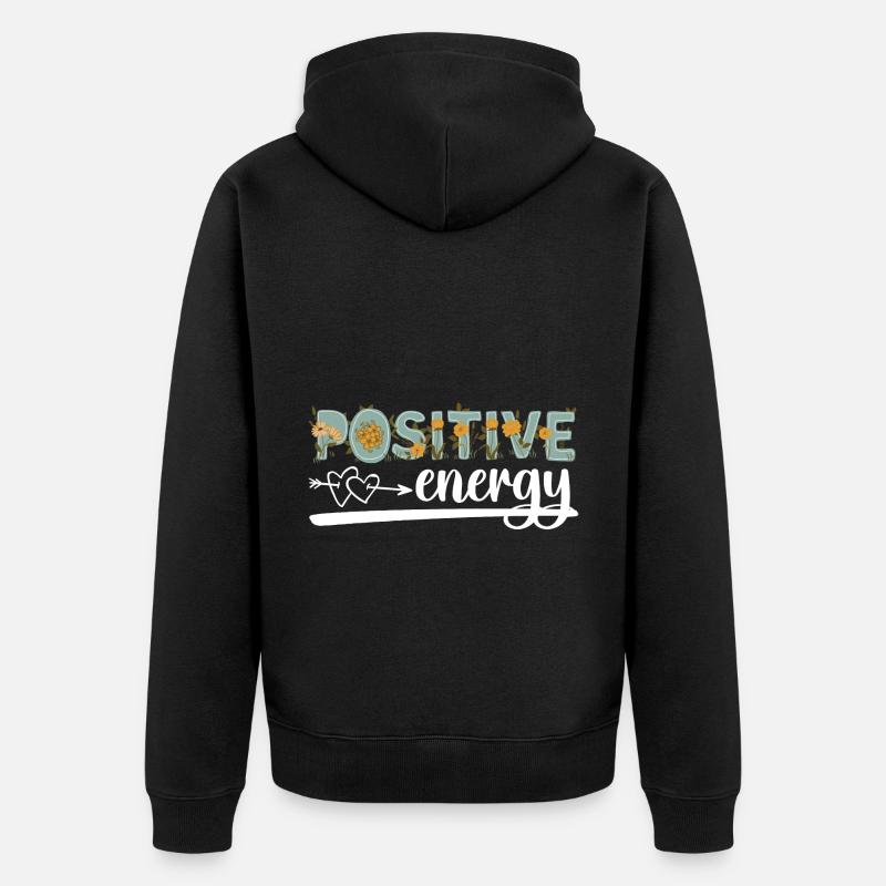 Motivation optimiste forte - Veste à capuche bio Premium Unisexe - noir