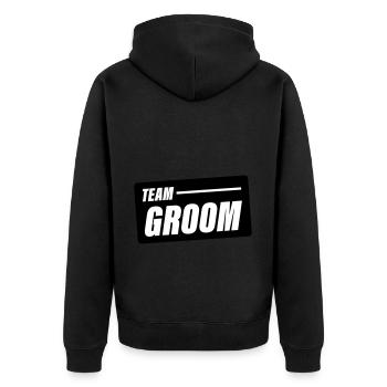 Team Groom Wedding Saying - Unisex Premium Organic Zip Hoodie - black - Back - Nico (187cm)
