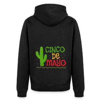Cactus Cinco De Mayo Mexican Fiesta Mexico - Unisex Premium Organic Zip Hoodie - black - Back - Nico (187cm)