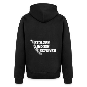 Indoor Skydiving - Unisex Premium Organic Zip Hoodie - black - Back - Nico (187cm)