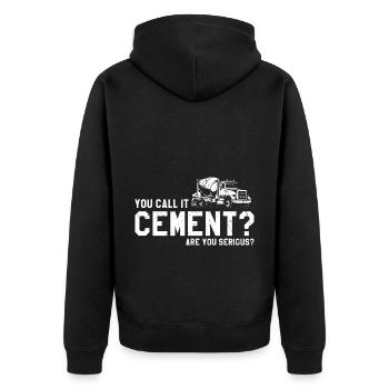 Conception de constructeur de béton pour les travailleurs de la construction et le chantier de construction - Veste à capuche bio Premium Unisexe - noir - Dos - Nico (187cm)