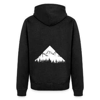 Berg - (29) - Unisex Premium Bio Zip Hoodie - Schwarz - Hinten - Nico (187cm)