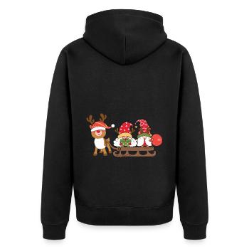 Noël Noël Gnomies - Veste à capuche bio Premium Unisexe - noir - Dos - Nico (187cm)