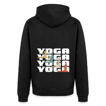 Meditation, Zen Yoga and Pilates - Unisex Premium Organic Zip Hoodie - black - Back - Nico (187cm)