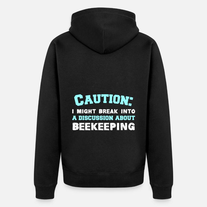 Caution - Unisex Premium Bio Zip Hoodie - Schwarz