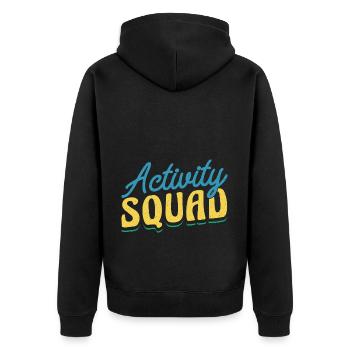 Activity Assistant Squad Team - Unisex Premium Bio Zip Hoodie - Schwarz - Hinten - Nico (187cm)