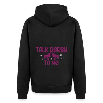 Talk Derby To Me Roller Derby Patins à roulettes - Veste à capuche bio Premium Unisexe - noir - Dos - Nico (187cm)