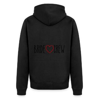 Bride Crew Herz - Unisex Premium Bio Zip Hoodie - Schwarz - Hinten - Nico (187cm)