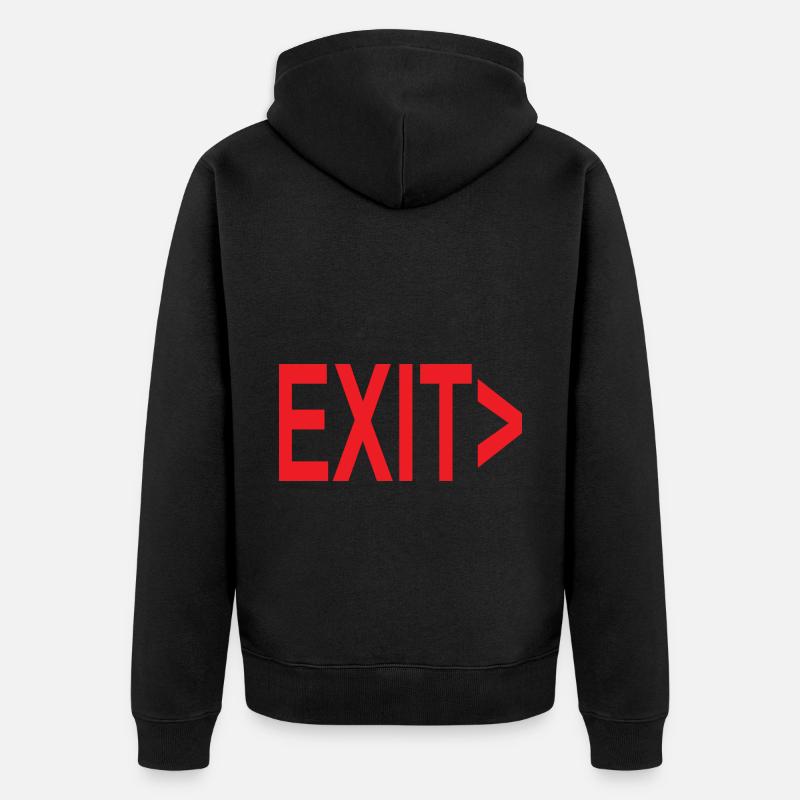Exit / Exit / Emergency Exit - Unisex Premium Organic Zip Hoodie - black
