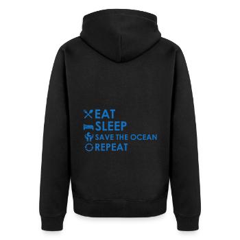 Sea Marine Biologist Marine Biology Ocean - Unisex Premium Organic Zip Hoodie - black - Back - Nico (187cm)