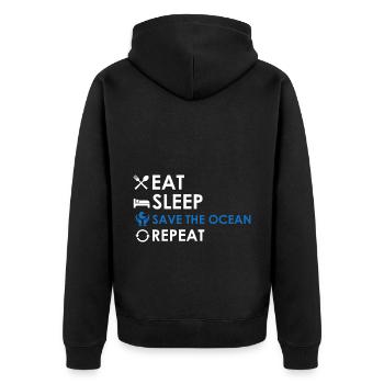 Sea Marine Biologist Marine Biology Ocean - Unisex Premium Organic Zip Hoodie - black - Back - Nico (187cm)
