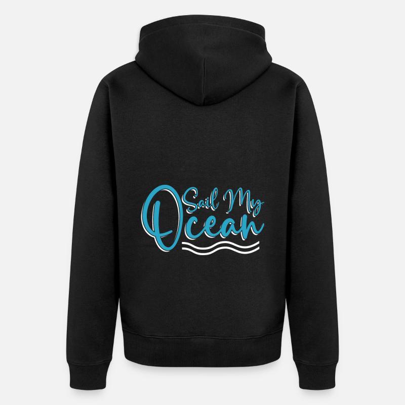 Seglen Segelboot Segler - Unisex Premium Bio Zip Hoodie - Schwarz