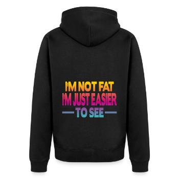 Je ne suis pas gros je suis juste - Veste à capuche bio Premium Unisexe - noir - Dos - Nico (187cm)