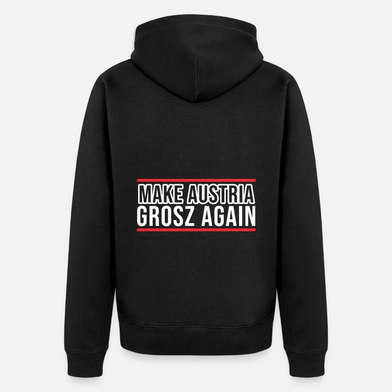 make Austria Grosz again - Unisex Premium Bio Zip Hoodie - Schwarz