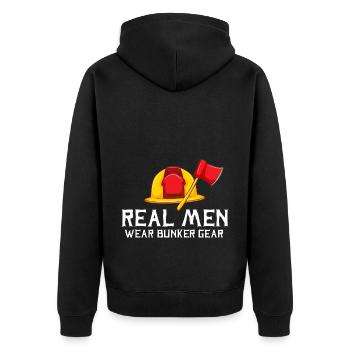 De vrais hommes portent un équipement de bunker pompier Rett - Veste à capuche bio Premium Unisexe - noir - Dos - Nico (187cm)