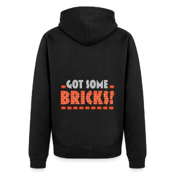 Ich habe einige Ziegelsteine Maurer Beruf Maurer - Unisex Premium Bio Zip Hoodie - Schwarz - Hinten - Nico (187cm)