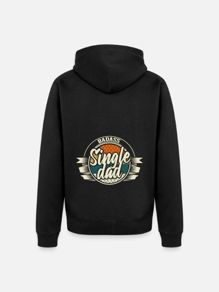 Single Father Parents Gift - Unisex Premium Organic Zip Hoodie - black