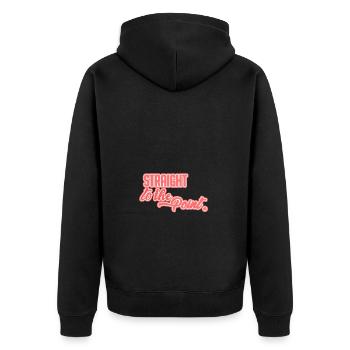 Aller droit au but. Deisgn simple - Veste à capuche bio Premium Unisexe - noir - Dos - Nico (187cm)