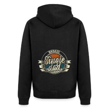Père célibataire Papa Cadeau - Veste à capuche bio Premium Unisexe - noir - Dos - Nico (187cm)