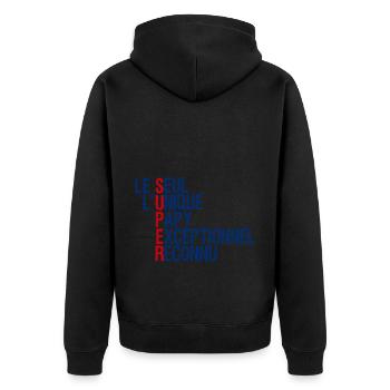 Papy unique Le Seul Idée Cadeau Grand-Père - Veste à capuche bio Premium Unisexe - noir - Dos - Nico (187cm)