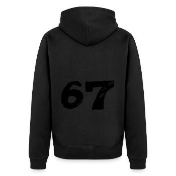 67 Number jersey - Unisex Premium Organic Zip Hoodie - black - Back - Nico (187cm)