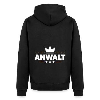 Anwalt Beruf - Unisex Premium Bio Zip Hoodie - Schwarz - Hinten - Nico (187cm)