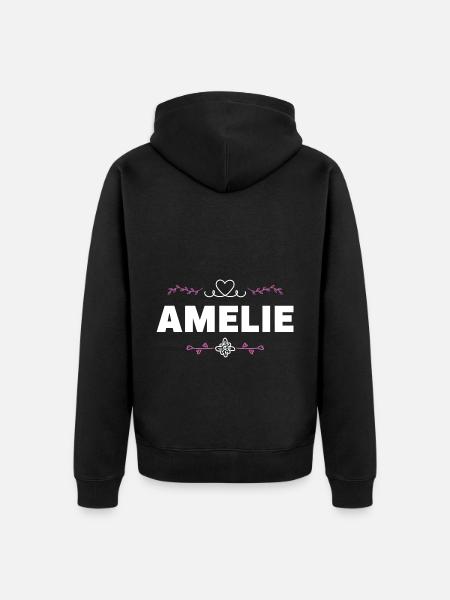 Amelie - Unisex Premium Organic Zip Hoodie - black
