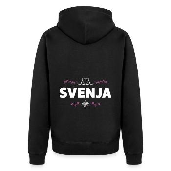 Jennifer - Unisex Premium Organic Zip Hoodie - black - Back - Nico (187cm)