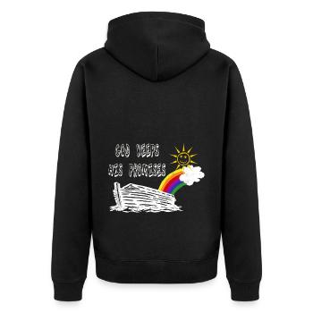Dieu tient sa promesse, la Bible, l’arche de Noé - Veste à capuche bio Premium Unisexe - noir - Dos - Nico (187cm)